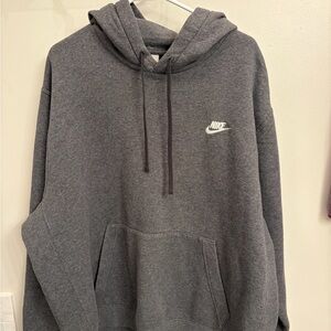 Nike Men's Charcoal grey  Hoodie xl classic pocket logo athletic